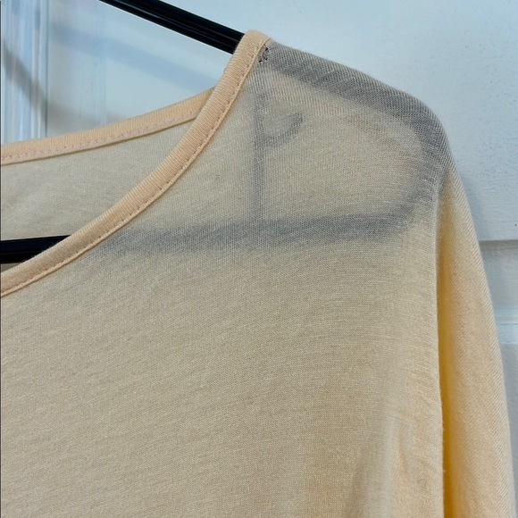 Bordeaux Semi Sheer Peachy Orange Dolman Sleeve Boxy Fit Blouse - Size Small - Picture 3 of 10